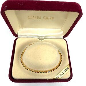 Amanda Smith Crystal Tennis Bracelet - Multi/Gold, 6"L/3" Diameter